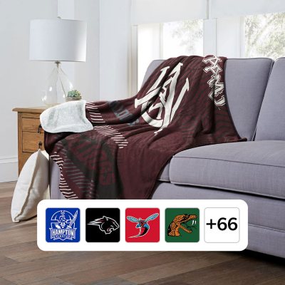 Officially Licensed NCAA Cloud Throw Blanket with Sherpa Back, 60' x 70' - Alabama A & M Bulldogs -:- Alabama A & M