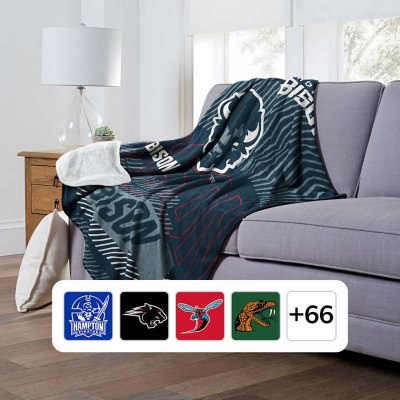 Officially Licensed NCAA Cloud Throw Blanket with Sherpa Back, 60' x 70' - Howard Bison -:- Howard Bison