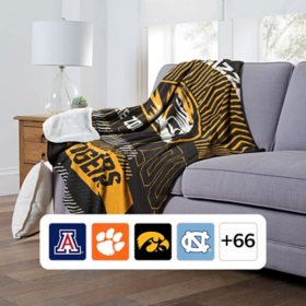 Officially Licensed NCAA Cloud Throw Blanket with Sherpa Back, 60" x 70", Assorted Teams