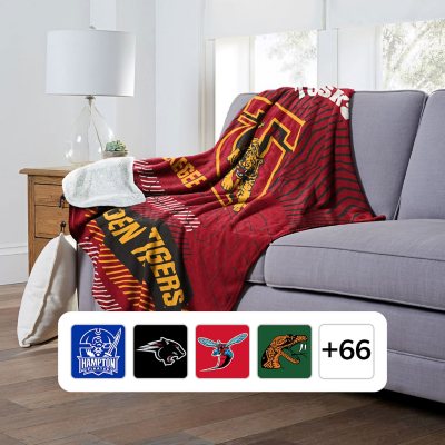 Officially Licensed NCAA Cloud Throw Blanket with Sherpa Back, 60' x 70' - Tuskegee Golden Tigers -:- Tuskegee Golden
