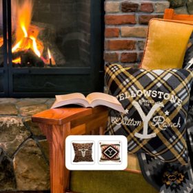 Yellowstone 20" x 20" Double Sided Woven Pillow, Assorted Designs