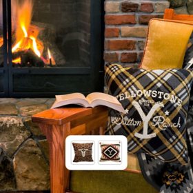 Yellowstone 20" x 20" Double Sided Woven Pillow (Assorted Designs)