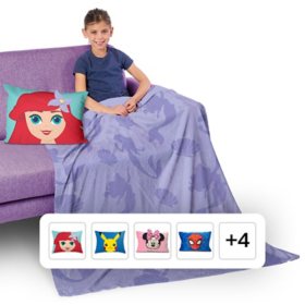 Licensed Character 2pc Kids Pillow Pocket and Throw Set (Assorted Characters)