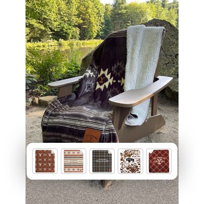 Yellowstone Silk Touch Sherpa Reverse Throw, 60 x 70 -Ombre Border:- Ombre Border