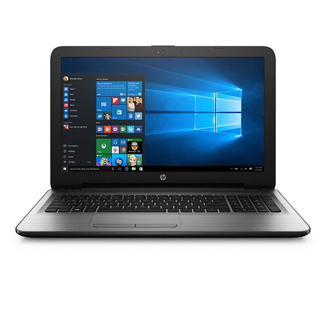 HP 15.6" HD Notebook, Intel Core i5-7200U Processor, 12GB Memory, 1TB Hard Drive, HD Webcam, Optical Drive, Windows 10 Home, Available in:  Turbo Silver, Cardinal Red, Noble Blue