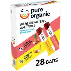 Pure Organic Variety Pack Layered Fruit Bars, 0.63 oz., 28 pk.