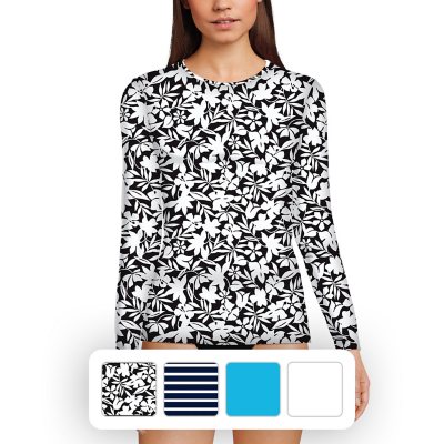 Lands' End Women's Rashguard BlackXS:- XS, Black