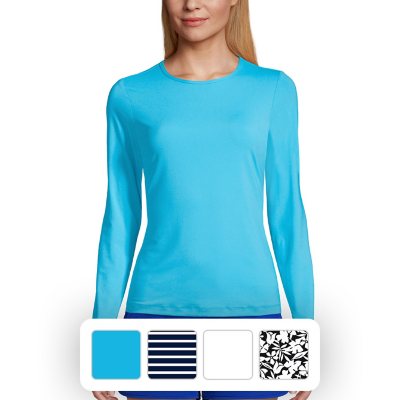 Lands' End Women's Rashguard TurquoiseM:- M, Turquoise