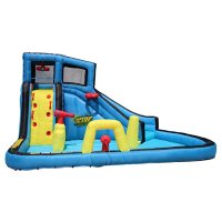 BANZAI Battle Blast Inflatable Water Park Play Center with Slide, Climbing Wall & Oversized Splash Pool		