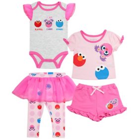 Licensed Girls' 4 Piece Playwear Set