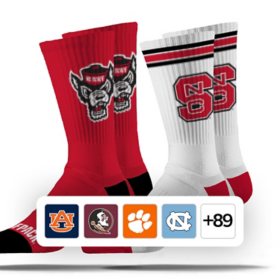NCAA Adult 2-Pack Crew Socks
