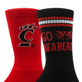 Cincinnati Bearcats Adult 2-Pack Crew Socks