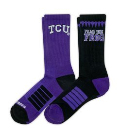 TCU Horned Frogs Adult 2-Pack Crew Socks