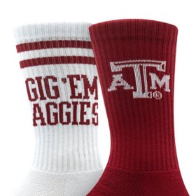 Texas A&M Aggies Adult 2-Pack Crew Socks