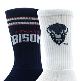 Howard University Bison Adult 2-Pack Crew Socks