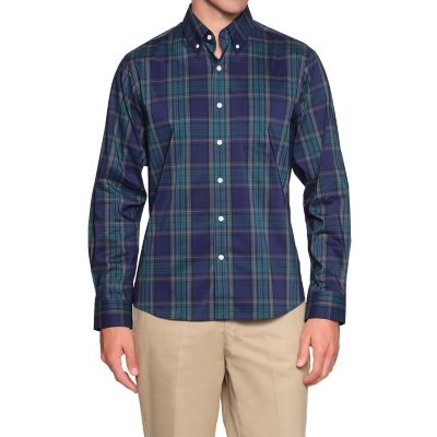 Lands' End Button Up Navy L:- Navy, L