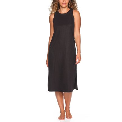 LOFT MIDI TANK SLEEP DRESS:- Black, 3XL