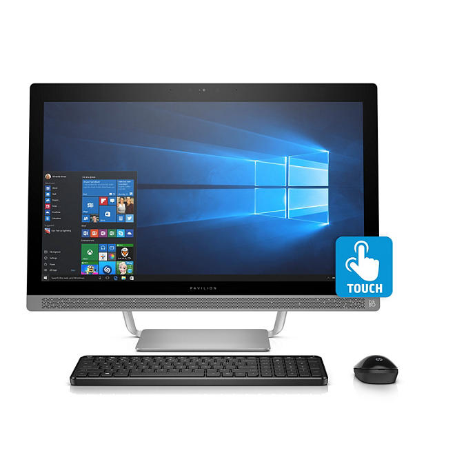 HP Pavilion Touchscreen Full HD 27" All-in-One Desktop, Intel Core i7-7700T Processor, 8GB Memory, 1TB Hard Drive, 10 Point Touch Display, B&O Sound, Wireless Keyboard and Mouse, Windows 10 Home 