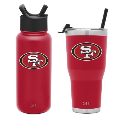 Simple Modern NFL SF 49ers 32oz Water Bottle with Straw Lid Insulated EUC