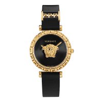 Versace Women's Palazzo Empire Greca Black Leather Strap Watch, 37mm		