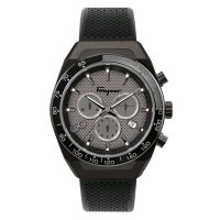 Ferragamo Men's SLX Black Caoutchouc Strap Watch, 43mm