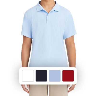 Nautica Young Mens Uniform Polo Light Blue S:- Light Blue, S