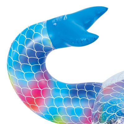 summer waves glitter sparkles mermaid island inflatable pool float