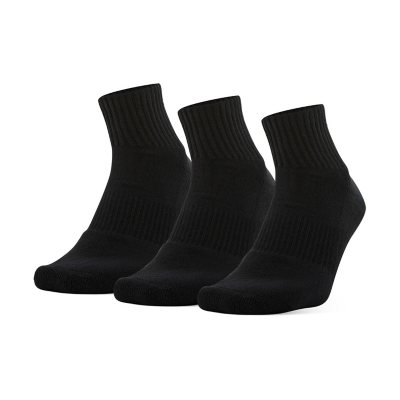 Calzetti Under Armour Performance Cotton 3-Pack QTR Socks Black