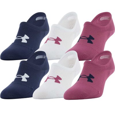 Under Armour Unisex Cotton No Show 3pk Socks - White