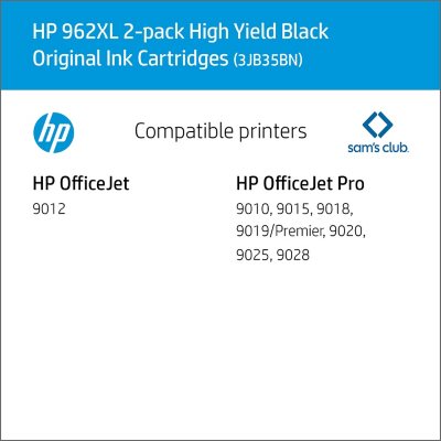 HP 962XL High Yield, Black Original Ink Cartridge, 2 Pack - Sam's Club