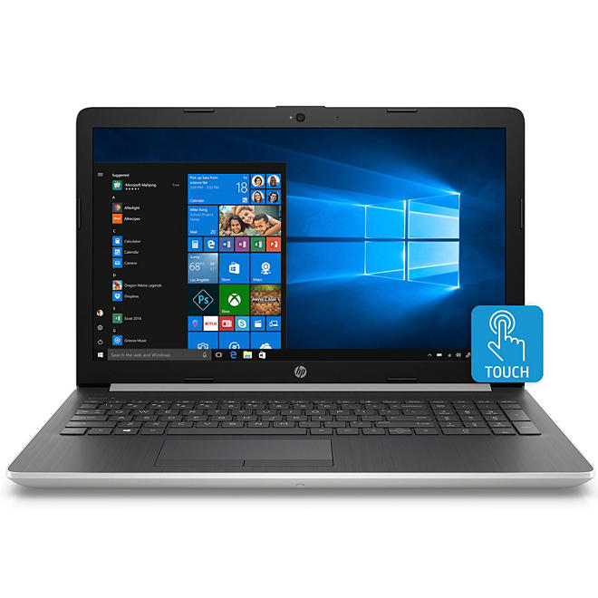 HP Touchscreen 15.6" HD Notebook, Intel Core i5-8250U Processor, 8GB Memory, 2TB Hard Drive, Optical Drive, HD Webcam, Backlit Keyboard, 2 Year Warranty Care Pack, Available in: Natural Silver, Pale Gold, Twilight Blue