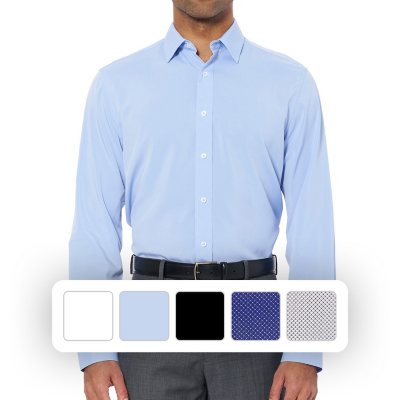 Nick Graham Men's Traveler Dress Shirt Light Blue 17-17.5 34/35:- Light Blue, 17-17.5 34/35