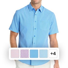 Nick Graham Men's Performance Short Sleeve Woven Sport Shirt