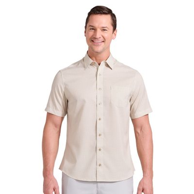 Nick Graham Short Sleeve Shirt Taupe L:- Taupe - Online Only, L