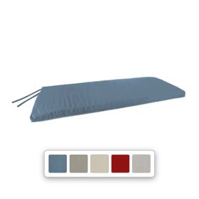 Sunbrella 48" x 18" Rectangular Knife Edge Outdoor Settee Swing Bench Cushion with Ties, Choose Color