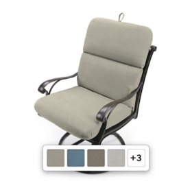 Sunbrella 22" x 45"  Solid Rectangular Knife Edge Outdoor Chair Cushion with Ties and Hanger Loop, Assorted Colors