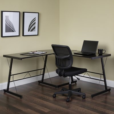 OFM Essentials Collection 60" Metal Frame LShaped Corner Computer Desk