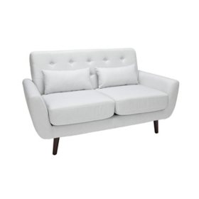 Ofm 161 Collection Mid Century Modern Tufted Fabric Loveseat With