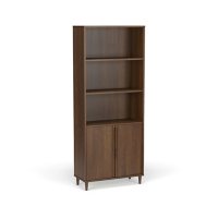 Quarters & Craft Raleigh Collection Home Office Library Bookcase, in Vintage Walnut (QCLIBMMW)