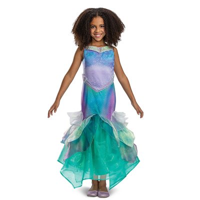 Disney The Little Mermaid Ariel Live Action Kids Premium Costume Gown ...