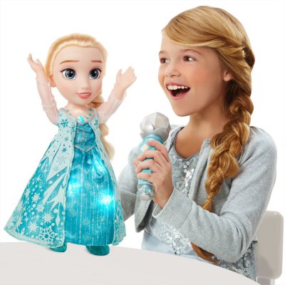 frozen doll with microphone