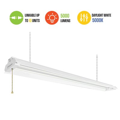 Westinghouse 4 5000 Lumen LED Shop Light White Finish 2 Pack 2 Pack Ship to Home