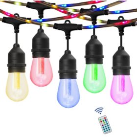 Westinghouse 48' Color Change LED String Light Set with Remote Control, 15 Bulbs