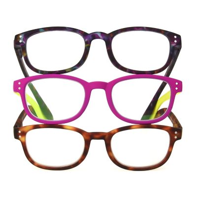 OPTIQUE Trifecta Square Reading Glasses (3 pack)