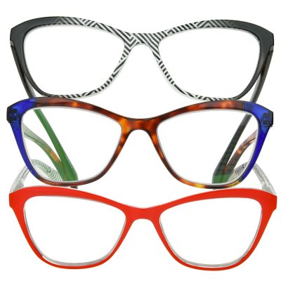 OPTIQUE Trifecta Cateye Reading Glasses (3 pack) +2.50