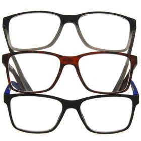 OPTIQUE Trifecta Square Reading Glasses (3 pack)