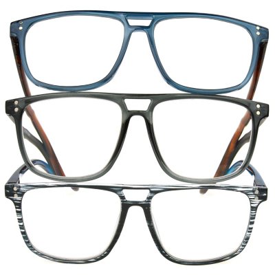 OPTIQUE Trifecta Aviator Reading Glasses (3 pack) +3.00