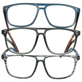 OPTIQUE Trifecta Aviator Reading Glasses (3 pack)