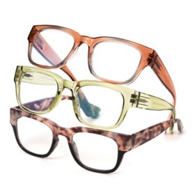 OPTIQUE Limited Collection 3-Pack Square Reading Glasses