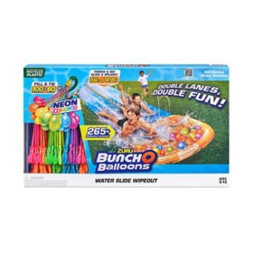 Bunch O Balloons Double Lane Waterslide Wipeout Slip & Slide with 265 Water Balloons
